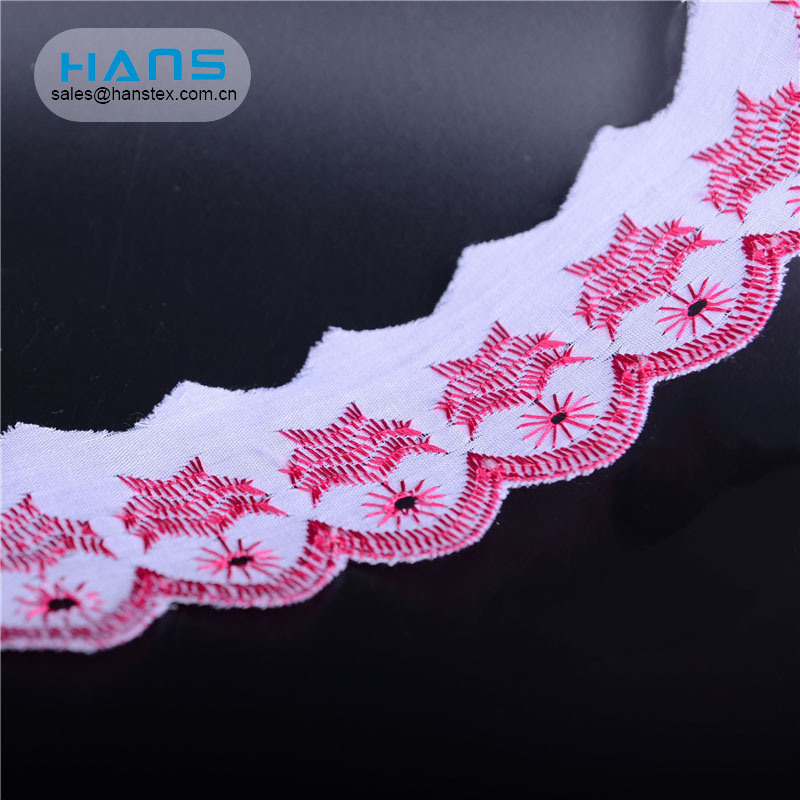 Hans Wholesale Custom Logo Professional Design Embroidery Tc Lace