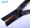 Hans Factory Direct Sale Mixed Colors Waterproof Nylon Printed Zipper