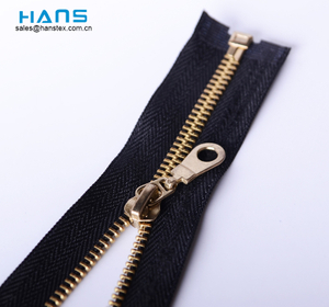 Hans Wholesale Custom Logo Color Metal Gold Zipper