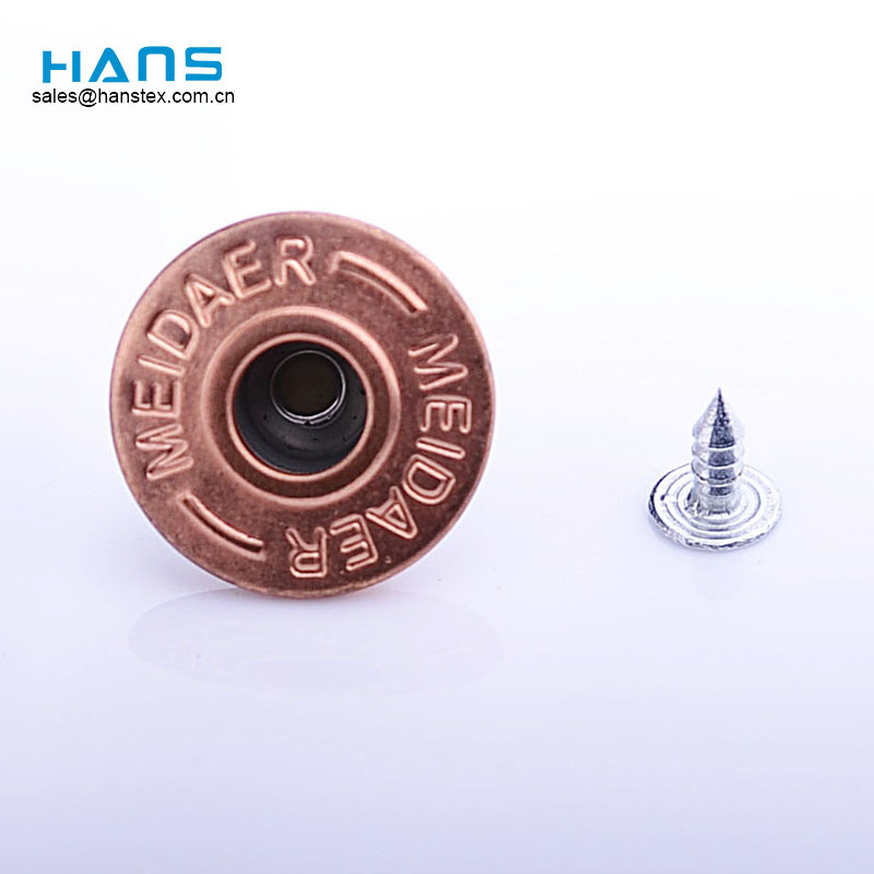 Hans Wholesale Custom Logo Beautiful Rose Gold Shank Jeans Button